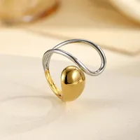 Simple Style Classic Style Geometric 304 Stainless Steel 14K Gold Plated Women's Open Rings main image 5