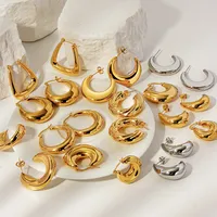 1 Pair Vacation Classic Style Solid Color Plating 304 Stainless Steel Earrings main image 1