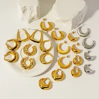 1 Pair Vacation Classic Style Solid Color Plating 304 Stainless Steel Earrings main image 2