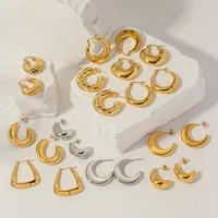 1 Pair Vacation Classic Style Solid Color Plating 304 Stainless Steel Earrings main image 3
