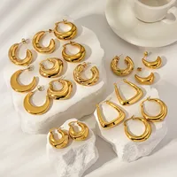 1 Pair Vacation Classic Style Solid Color Plating 304 Stainless Steel Earrings main image 4