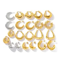 1 Pair Vacation Classic Style Solid Color Plating 304 Stainless Steel Earrings main image 5
