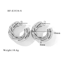 1 Pair Vacation Classic Style Solid Color Plating 304 Stainless Steel Earrings sku image 10