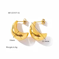 1 Pair Vacation Classic Style Solid Color Plating 304 Stainless Steel Earrings sku image 5