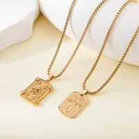 Simple Style Solid Color 304 Stainless Steel Plating Men's Pendant Necklace main image 1