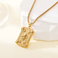 Simple Style Solid Color 304 Stainless Steel Plating Men's Pendant Necklace main image 2