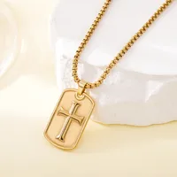 Simple Style Solid Color 304 Stainless Steel Plating Men's Pendant Necklace main image 3
