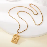 Simple Style Solid Color 304 Stainless Steel Plating Men's Pendant Necklace main image 4