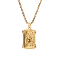 Simple Style Solid Color 304 Stainless Steel Plating Men's Pendant Necklace main image 5