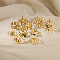 Vacation Classic Style Sun 304 Stainless Steel Plating Women's Open Rings main image 5