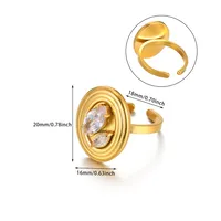 Vacation Classic Style Sun 304 Stainless Steel Plating Women's Open Rings sku image 1
