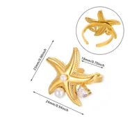 Vacation Classic Style Sun 304 Stainless Steel Plating Women's Open Rings sku image 7
