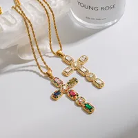 Basic Classic Style Commute Geometric Cross 316 Stainless Steel  Women's Necklace main image 6