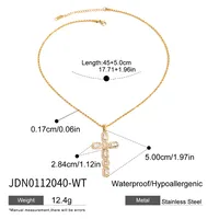 Basic Classic Style Commute Geometric Cross 316 Stainless Steel  Women's Necklace sku image 1