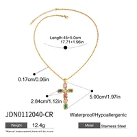 Basic Classic Style Commute Geometric Cross 316 Stainless Steel  Women's Necklace sku image 2