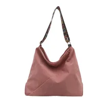 Women's Large Corduroy Solid Color Streetwear Sewing Thread Square Zipper Tote Bag sku image 5