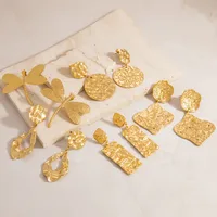 1 Pair Vintage Style Classic Style Geometric Heart Shape Dragonfly 304 Stainless Steel Drop Earrings Ear Studs main image 3