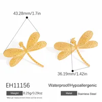 1 Pair Vintage Style Classic Style Geometric Heart Shape Dragonfly 304 Stainless Steel Drop Earrings Ear Studs sku image 1