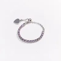 Classic Style Colorful Copper Inlay Artificial Rhinestones Glass Stone Zircon Women's Rings sku image 14