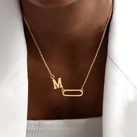 Casual Simple Style Classic Style Paper Clip Letter 201 Stainless Steel 304 Stainless Steel Women's Pendant Necklace main image 1