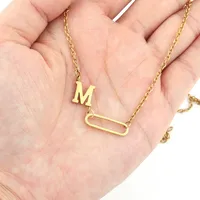 Casual Simple Style Classic Style Paper Clip Letter 201 Stainless Steel 304 Stainless Steel Women's Pendant Necklace main image 5