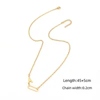 Casual Simple Style Classic Style Paper Clip Letter 201 Stainless Steel 304 Stainless Steel Women's Pendant Necklace sku image 1