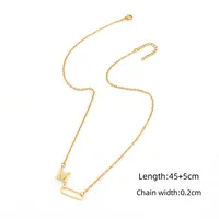 Casual Simple Style Classic Style Paper Clip Letter 201 Stainless Steel 304 Stainless Steel Women's Pendant Necklace sku image 13
