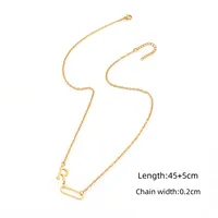 Casual Simple Style Classic Style Paper Clip Letter 201 Stainless Steel 304 Stainless Steel Women's Pendant Necklace sku image 17