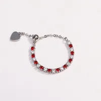 Classic Style Colorful Copper Inlay Artificial Rhinestones Glass Stone Zircon Women's Rings sku image 2