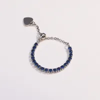 Classic Style Colorful Copper Inlay Artificial Rhinestones Glass Stone Zircon Women's Rings sku image 4