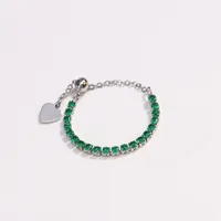 Classic Style Colorful Copper Inlay Artificial Rhinestones Glass Stone Zircon Women's Rings sku image 12