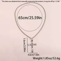 New Hot Fashion Personality Hip Hop Stainless Steel Diamond Cross Pendant Necklace High-end All-match Jewelry main image 4