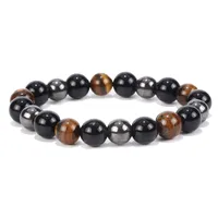 New Tiger Eye Stone Obsidian Hematite Bracelet 10mm Jewelry Woven Bracelet Beaded Jewelry main image 1