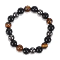 New Tiger Eye Stone Obsidian Hematite Bracelet 10mm Jewelry Woven Bracelet Beaded Jewelry main image 2