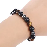 New Tiger Eye Stone Obsidian Hematite Bracelet 10mm Jewelry Woven Bracelet Beaded Jewelry main image 4