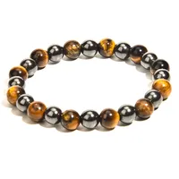 New Tiger Eye Stone Obsidian Hematite Bracelet 10mm Jewelry Woven Bracelet Beaded Jewelry main image 5