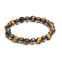 New Tiger Eye Stone Obsidian Hematite Bracelet 10mm Jewelry Woven Bracelet Beaded Jewelry sku image 13