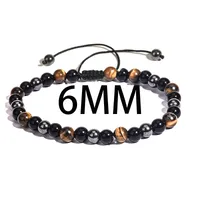 New Tiger Eye Stone Obsidian Hematite Bracelet 10mm Jewelry Woven Bracelet Beaded Jewelry sku image 14