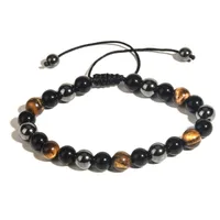 New Tiger Eye Stone Obsidian Hematite Bracelet 10mm Jewelry Woven Bracelet Beaded Jewelry sku image 15