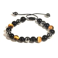 New Tiger Eye Stone Obsidian Hematite Bracelet 10mm Jewelry Woven Bracelet Beaded Jewelry sku image 16