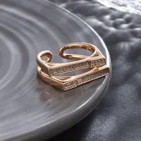 Simple Style Geometric Copper 18K Gold Plated Women's Open Rings main image 3