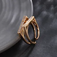 Simple Style Geometric Copper 18K Gold Plated Women's Open Rings main image 4