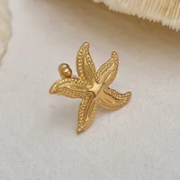 1 Piece 1 Pair Retro Classic Style Scallop Starfish Flower Plating Alloy Iron Ear Cuffs Ear Studs main image 5