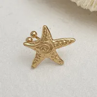 1 Piece 1 Pair Retro Classic Style Scallop Starfish Flower Plating Alloy Iron Ear Cuffs Ear Studs main image 6