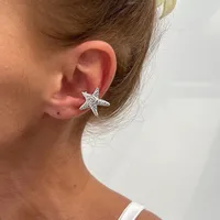 1 Piece 1 Pair Retro Classic Style Scallop Starfish Flower Plating Alloy Iron Ear Cuffs Ear Studs sku image 8