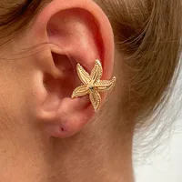 1 Piece 1 Pair Retro Classic Style Scallop Starfish Flower Plating Alloy Iron Ear Cuffs Ear Studs sku image 9