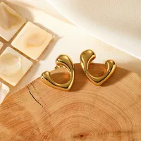 1 Pair Retro Classic Style U Shape Geometric Plating 316L Stainless Steel  Ear Studs main image 3