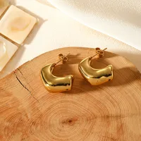 1 Pair Retro Classic Style U Shape Geometric Plating 316L Stainless Steel  Ear Studs main image 5
