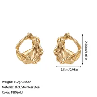 1 Pair Retro Classic Style U Shape Geometric Plating 316L Stainless Steel  Ear Studs main image 2