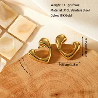 1 Pair Retro Classic Style U Shape Geometric Plating 316L Stainless Steel  Ear Studs sku image 1